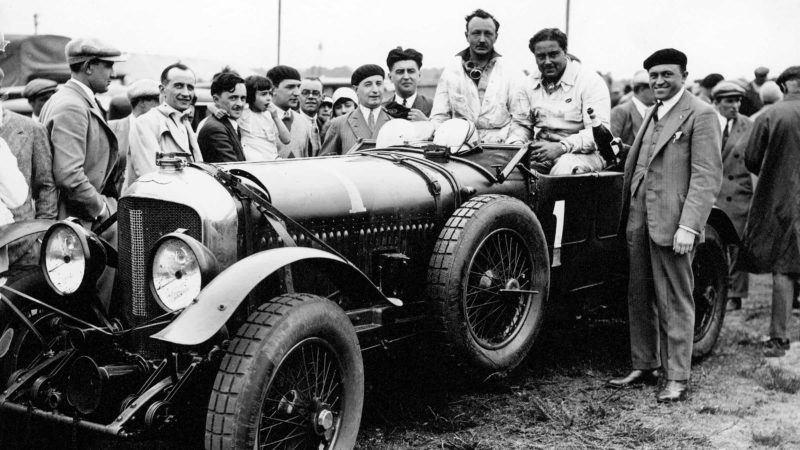 Barnato and Birkin pose after winning the 1929 Le Mans 24 Hours