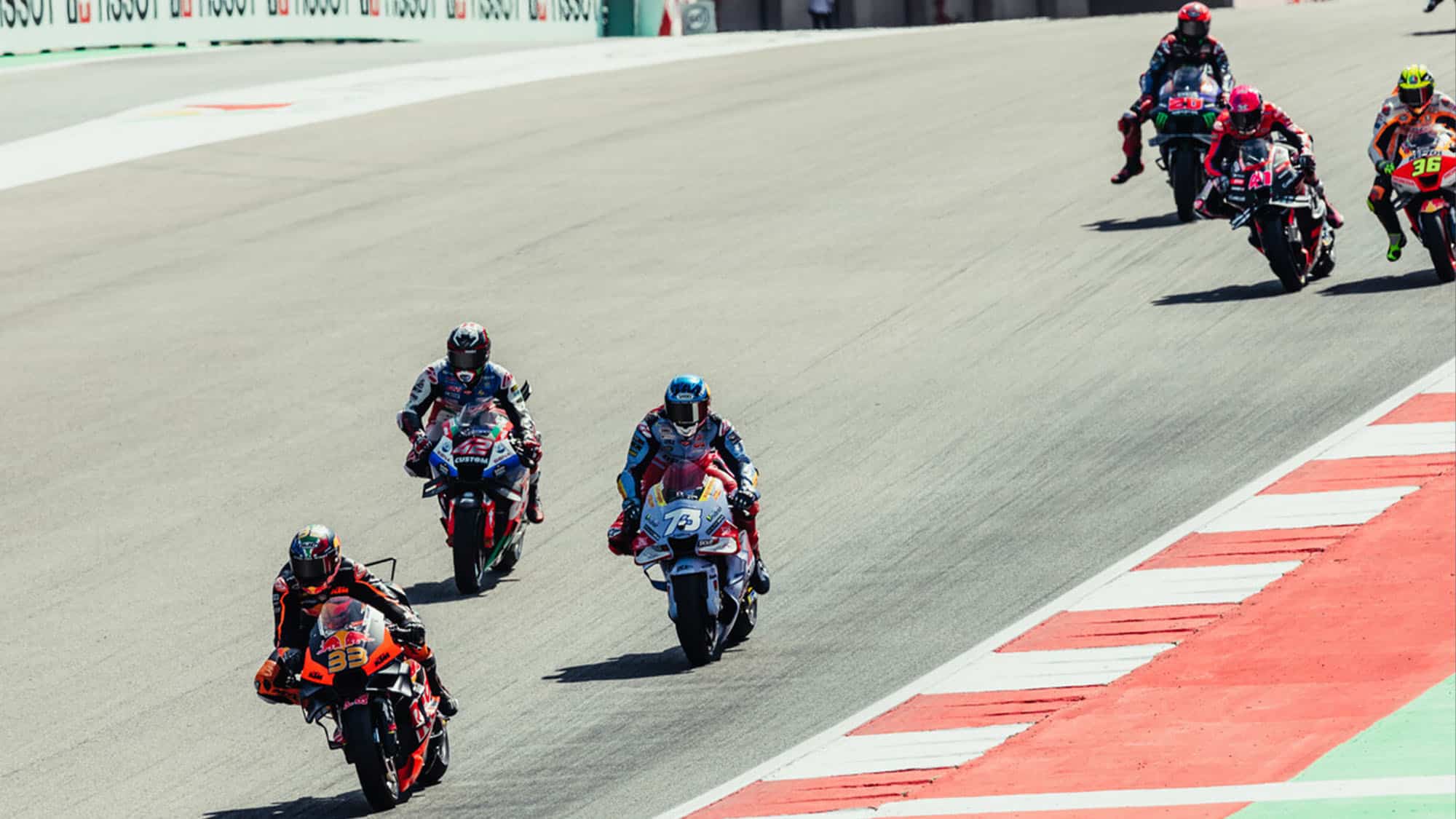 Brad Binder leads Alex Márquez and Álex Rins and Portimao last month KTM