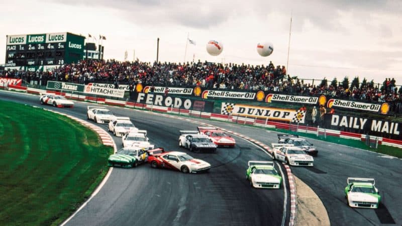 Car pile up at Brands Hatch in 1980