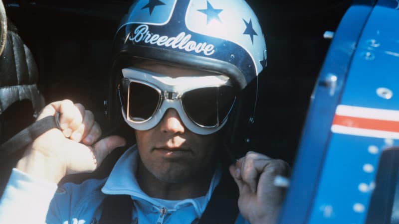 Craig Breedlove in Spirit of America Sonic 1 cockpit