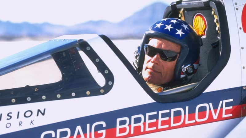Craig Breedlove in Spirit of America Sonic Arrow car