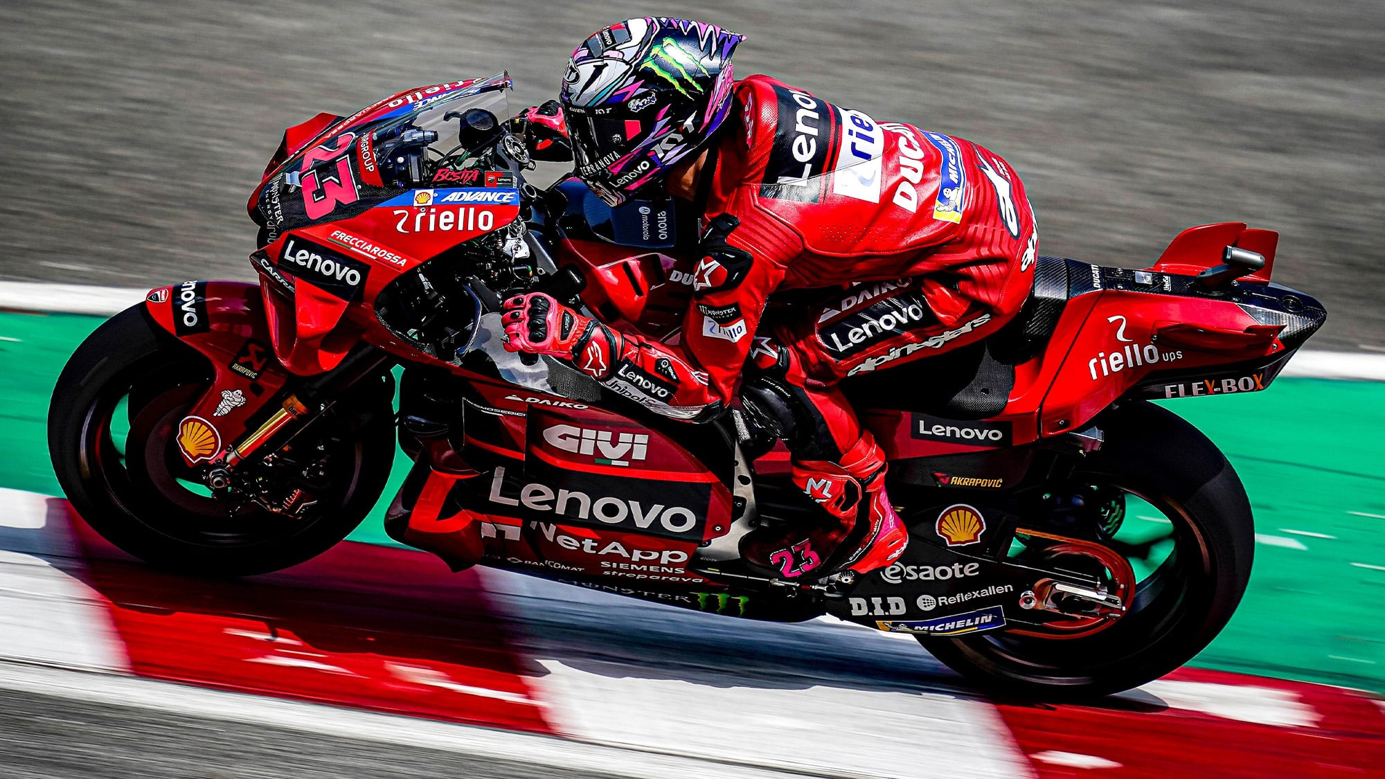 Enea Bastianini on Ducati MotoGP bike