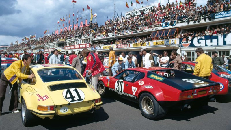 Ferrari in the pit in 1972 le mans