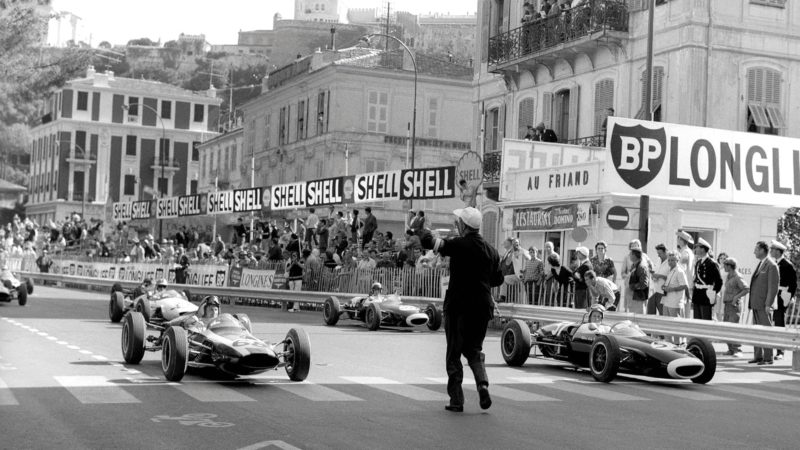 Grid start at the 1963 F3 at Monaco