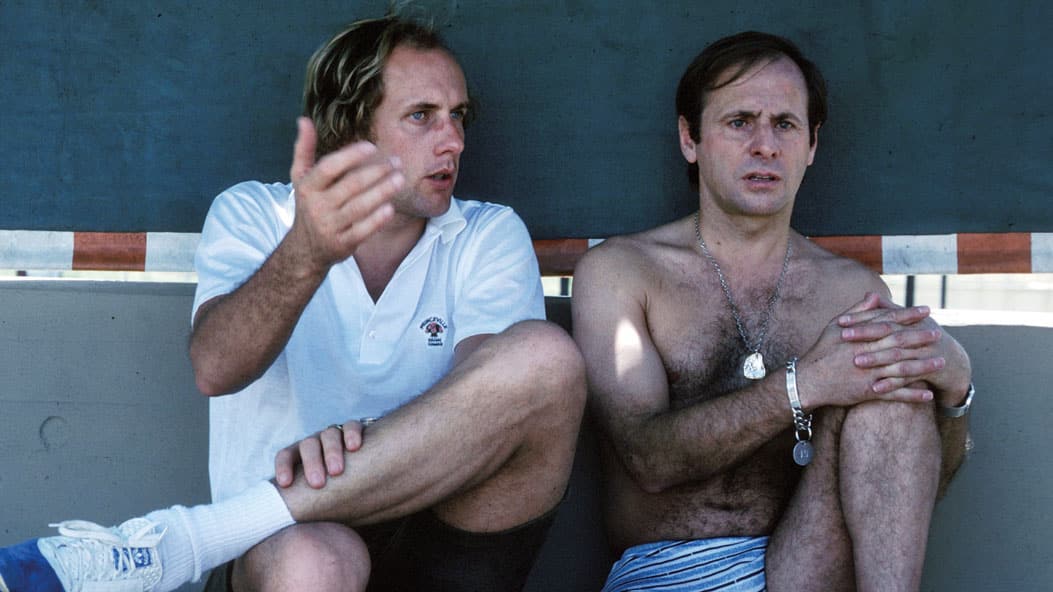 Hans Stuck chatting and relaxing with Günther Schmid