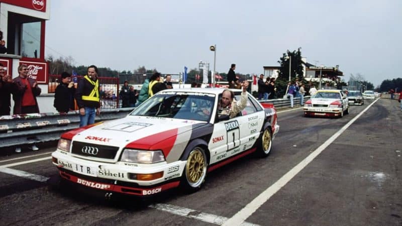 Hans Stuck in the Audi for the 1991 DTM with Quattro
