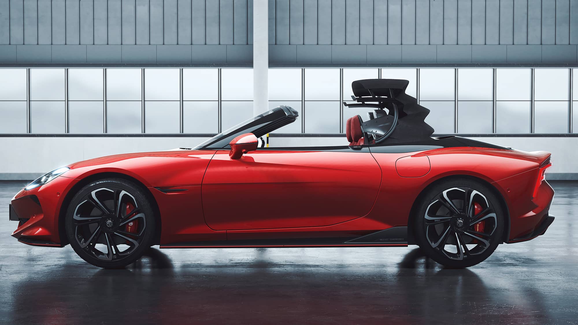 MG Cyberster roof lowering