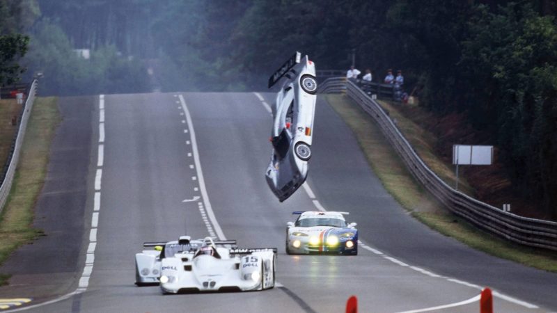 Mark Webber’s Mercedes in the air