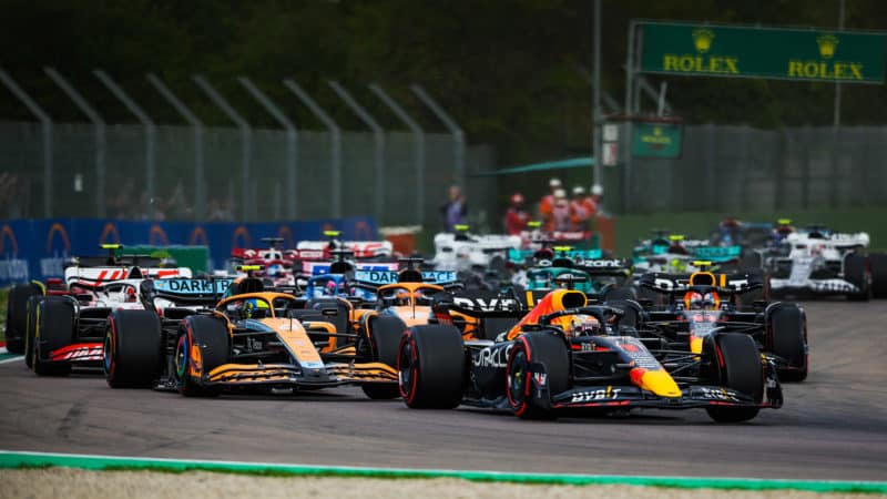 Max Verstappen leads in 2022 F1 sprint race at Imola