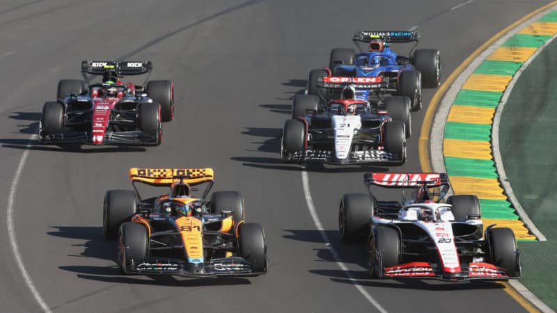 Midfield F1 cars at 2023 Australian Grand Prix