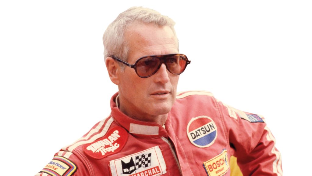 Paul Newman in racing overalls