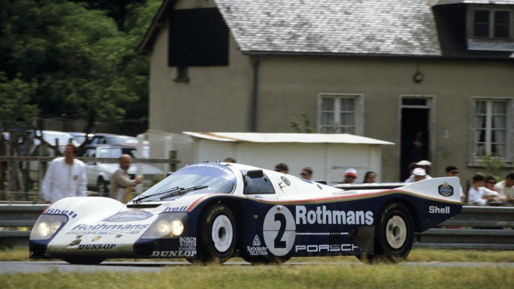 Porsche 962C on track at Le mans