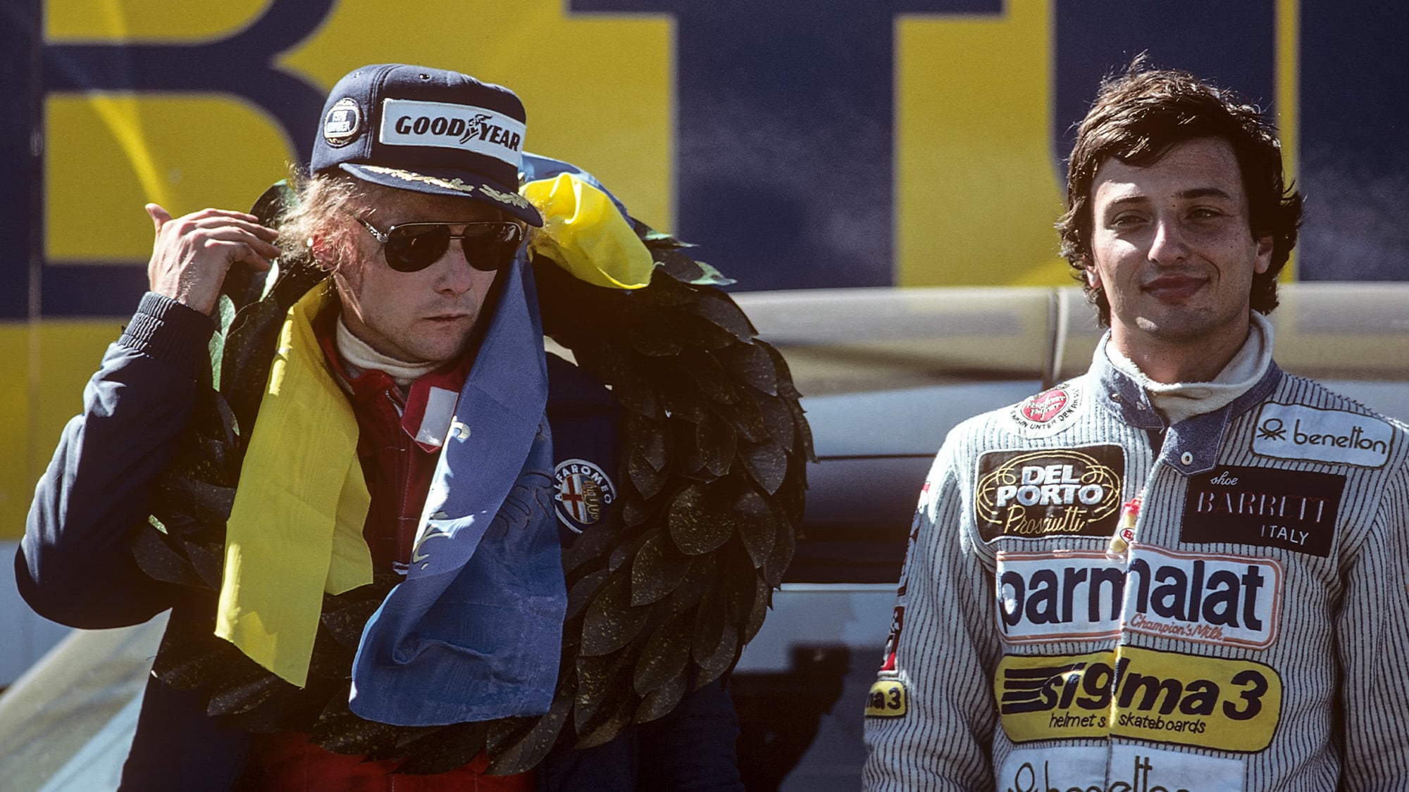 Ricciardo Patrese with Niki Lauda in 1978
