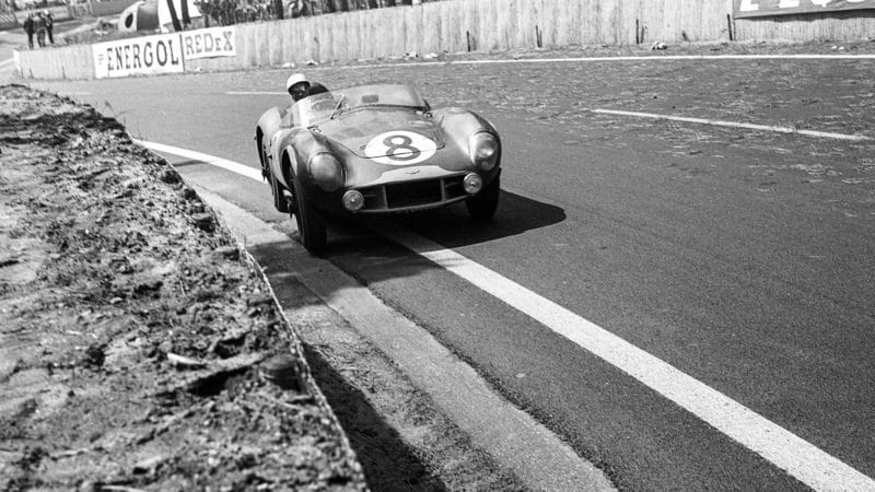 Stirling Moss in Aston Martin DBR1 at Le Mans in 1958