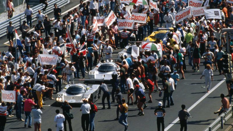 The scene of victory in 1989, with Team Sauber Mercedes’