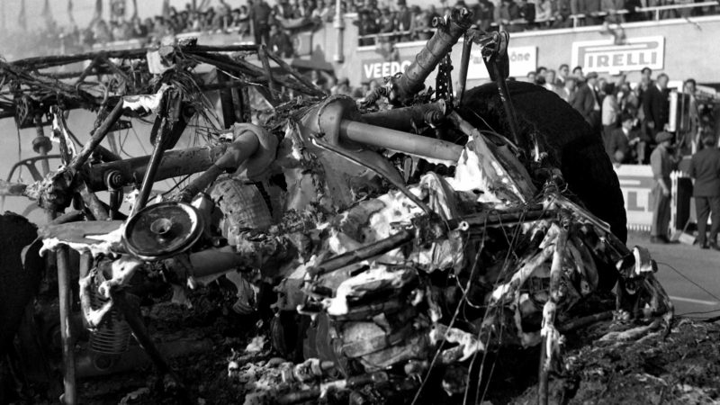 Wreckage of the Mercedes-Benz 300 SLR