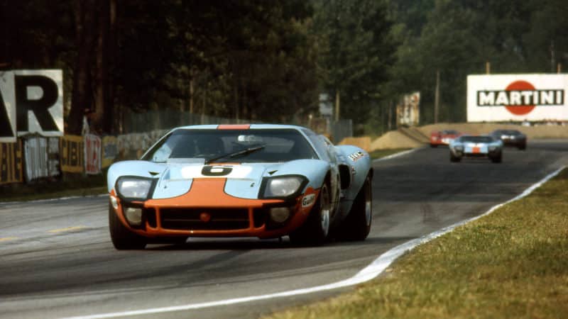 1969 Le Mans winning Gulf-liveried Ford GT40 of Jacky Ickx and Jackie Oliver