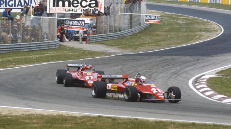 Villeneuve and Pironi battle for victory at Imola