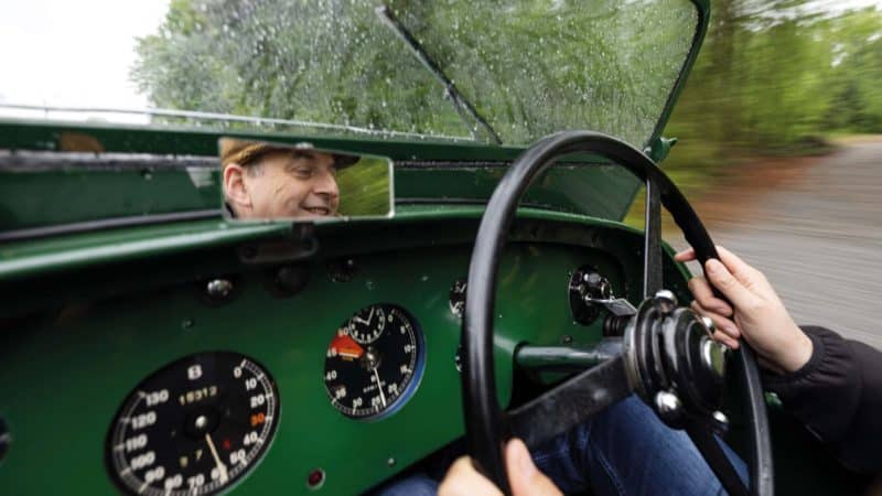 Andrew Frankel behind the wheel of the Bentley 4½ litre