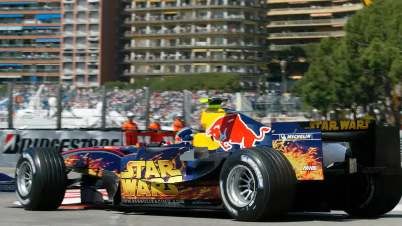 Christian Klien in Star Wars livried Red Bull at 2005 Monaco Grand Prix