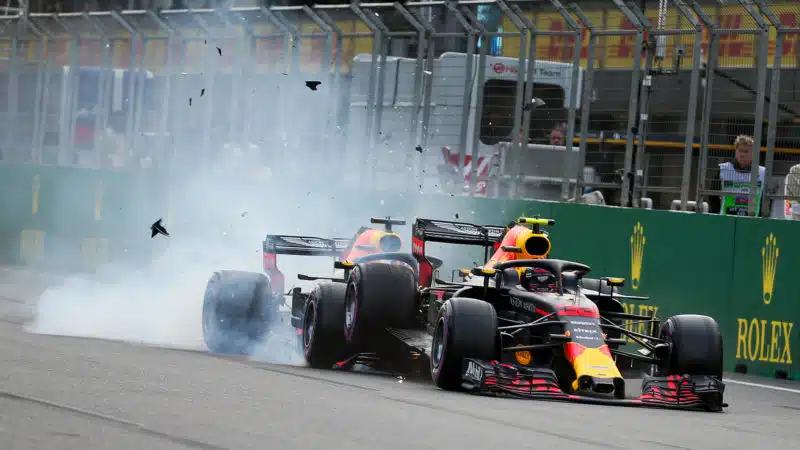 El choque de Daniel Ricciardo y Max Verstappen en el Gran Premio de Azerbaiyán de 2018