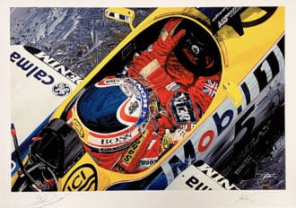 Product image for Nigel Mansell signed Williams FW11 art by David Johnson