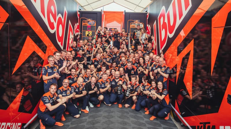 KTM celebrate victory in 2023 MotoGP Spanish GP