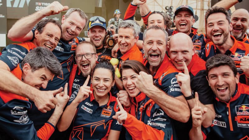 KTM team celebrate Brad Binder sprint race win in Argentina 2023