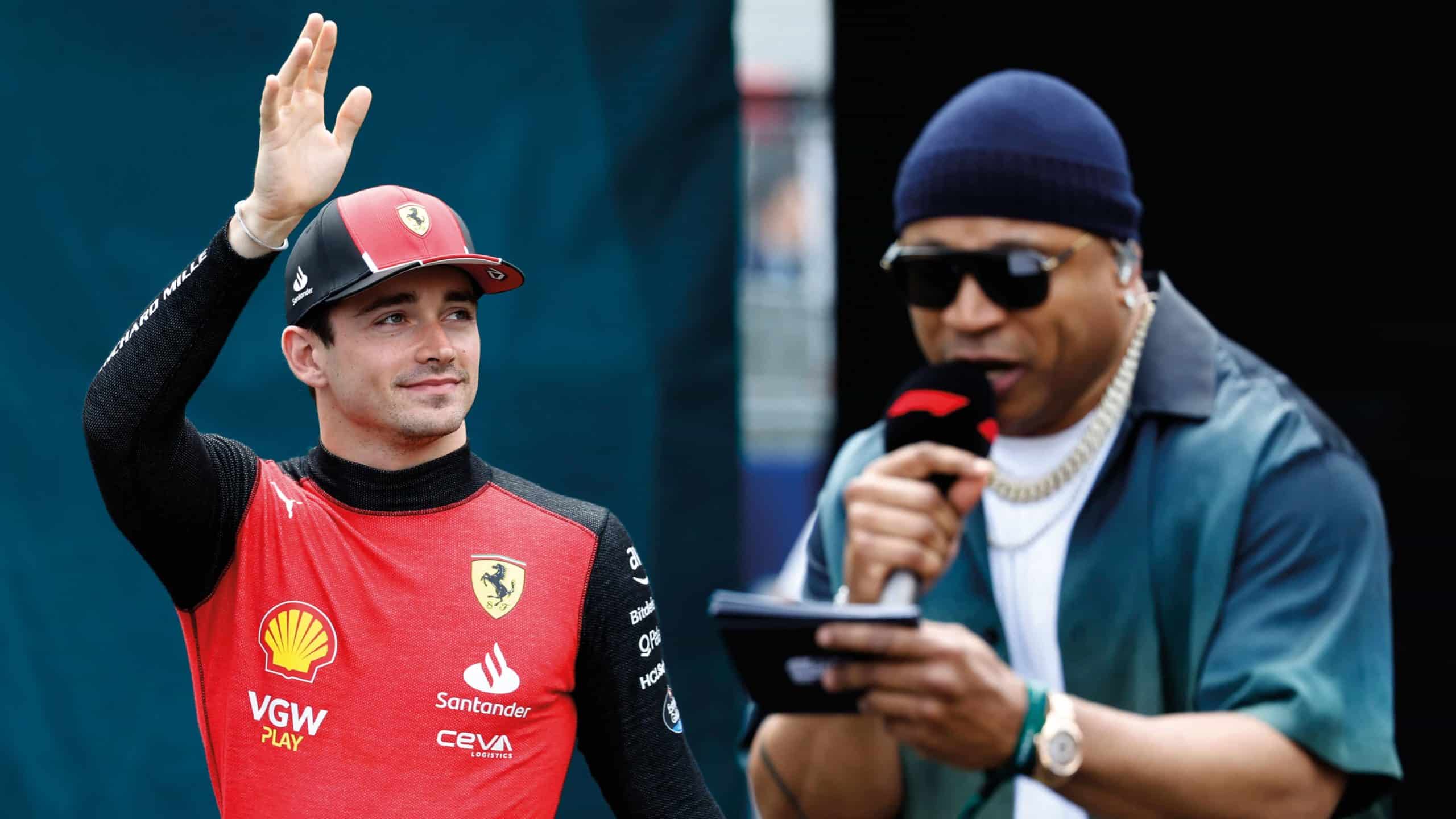 LL Cool J and Chalres Leclerc at Miami GP