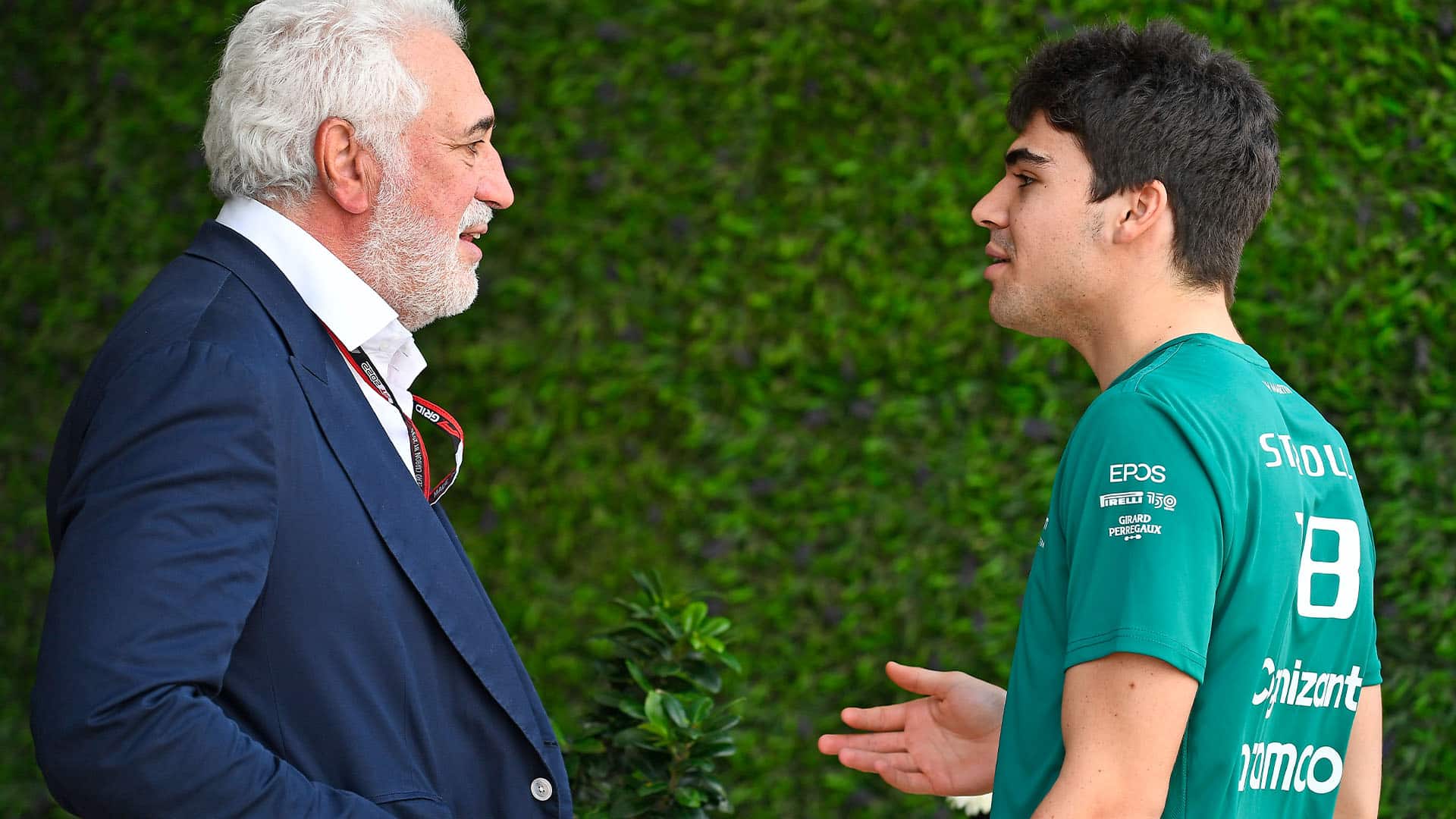 Lance Stroll and Lawrence Stroll at Aston Martin
