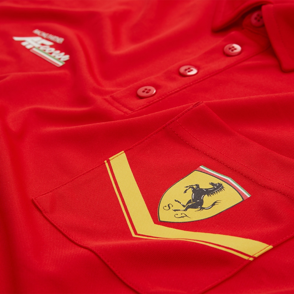 Ferrari WEC Mens Track Polo - red