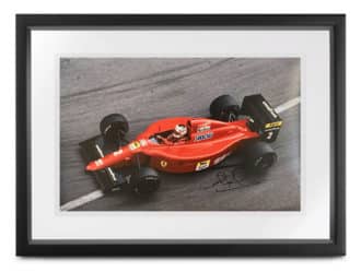 Product image for Nigel Mansell signed Ferrari 'On the Line' photograph