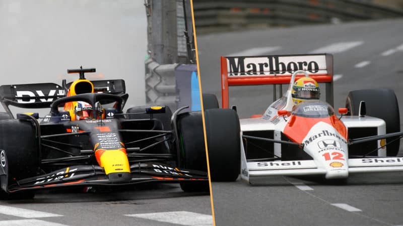 Max Verstappen and Ayrton Senna in the Monaco Grand Prix 35 years apart