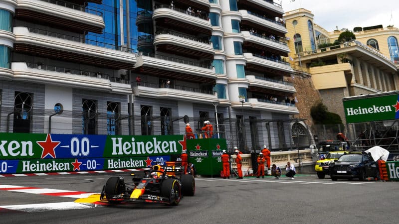 Max Verstappen at Nouvelle Chicane in 2023 Monaco GP