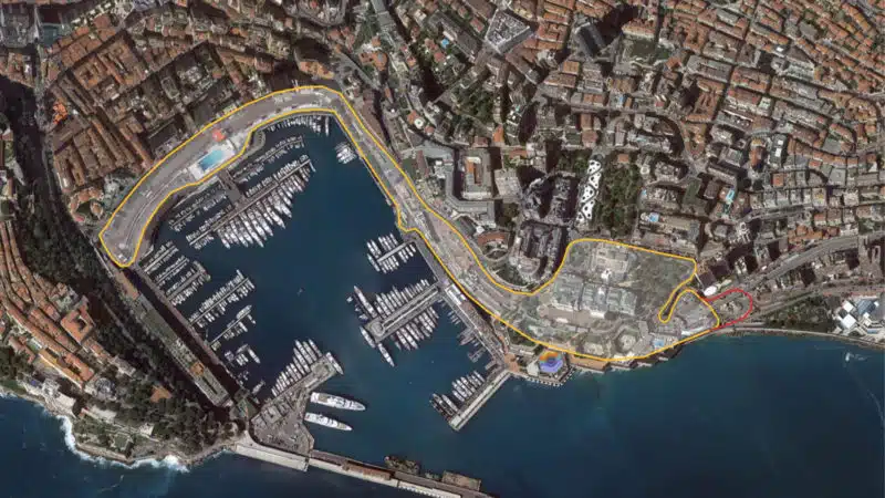 Monaco Track Map with bogey lap at Portier