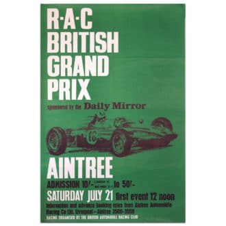 Product image for British | British Grand Prix 1962 Aintree | Original vintage poster