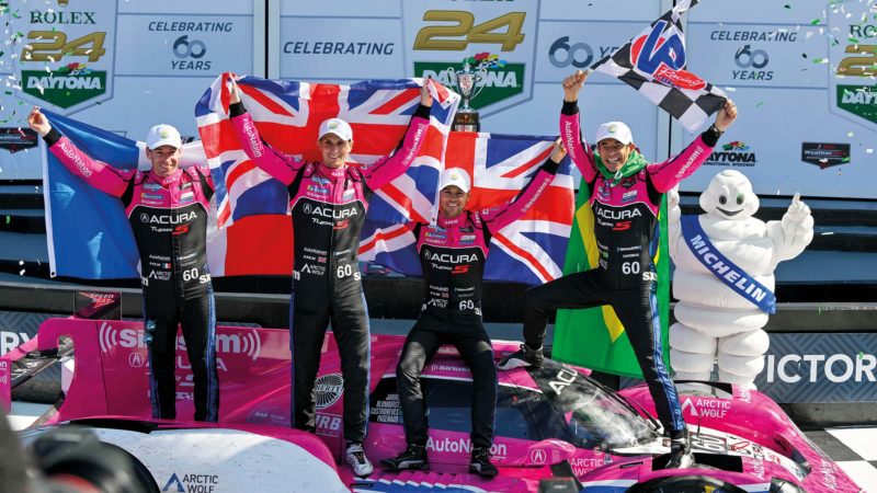 Olly Jarvis and team celeberate Daytona victory