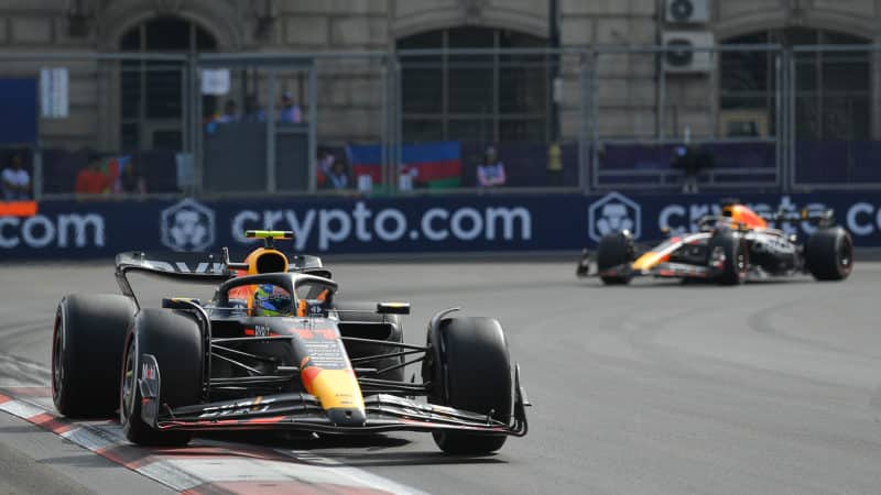Sergio Perez leads Max Verstappen in 2023 Azerbaijan GP