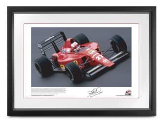 Product image for Nigel Mansell signed Ferrari lithograph