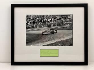 Product image for Gilles Villeneuve signed, framed Ferrari photograph
