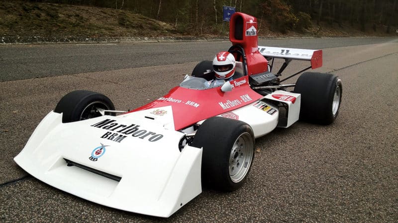 Andre D’Cruze suited up as Clay Regazzoni aboard a Marlboro BRM P160