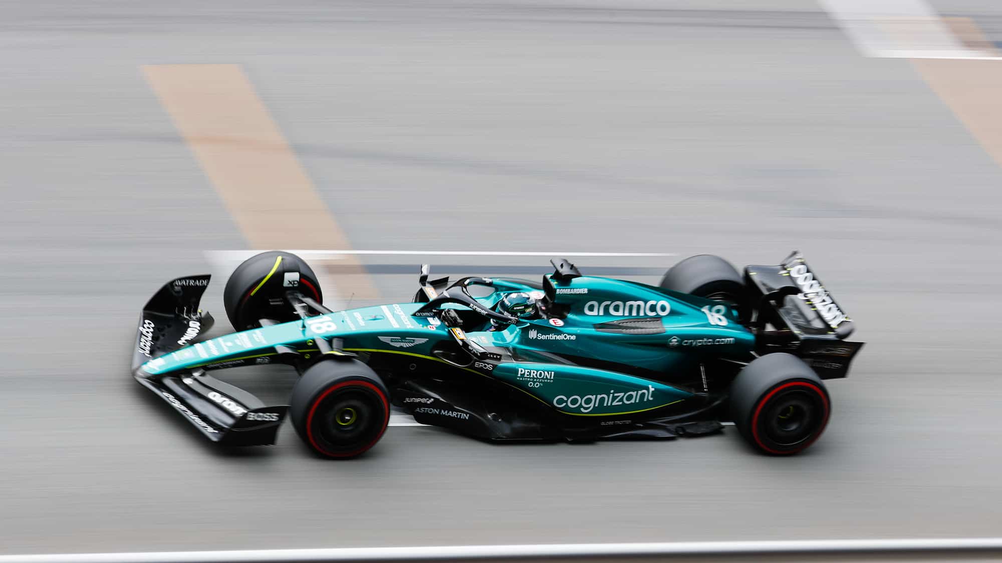 Aston Martin of Lance Stroll on track in 2023