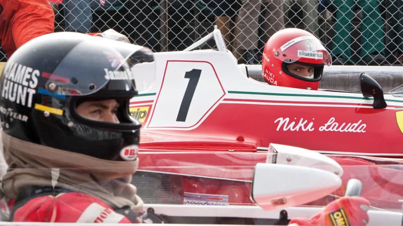 Chris Hemsworth (James Hunt) and Daniel Bruhl (Niki Lauda) in Rush