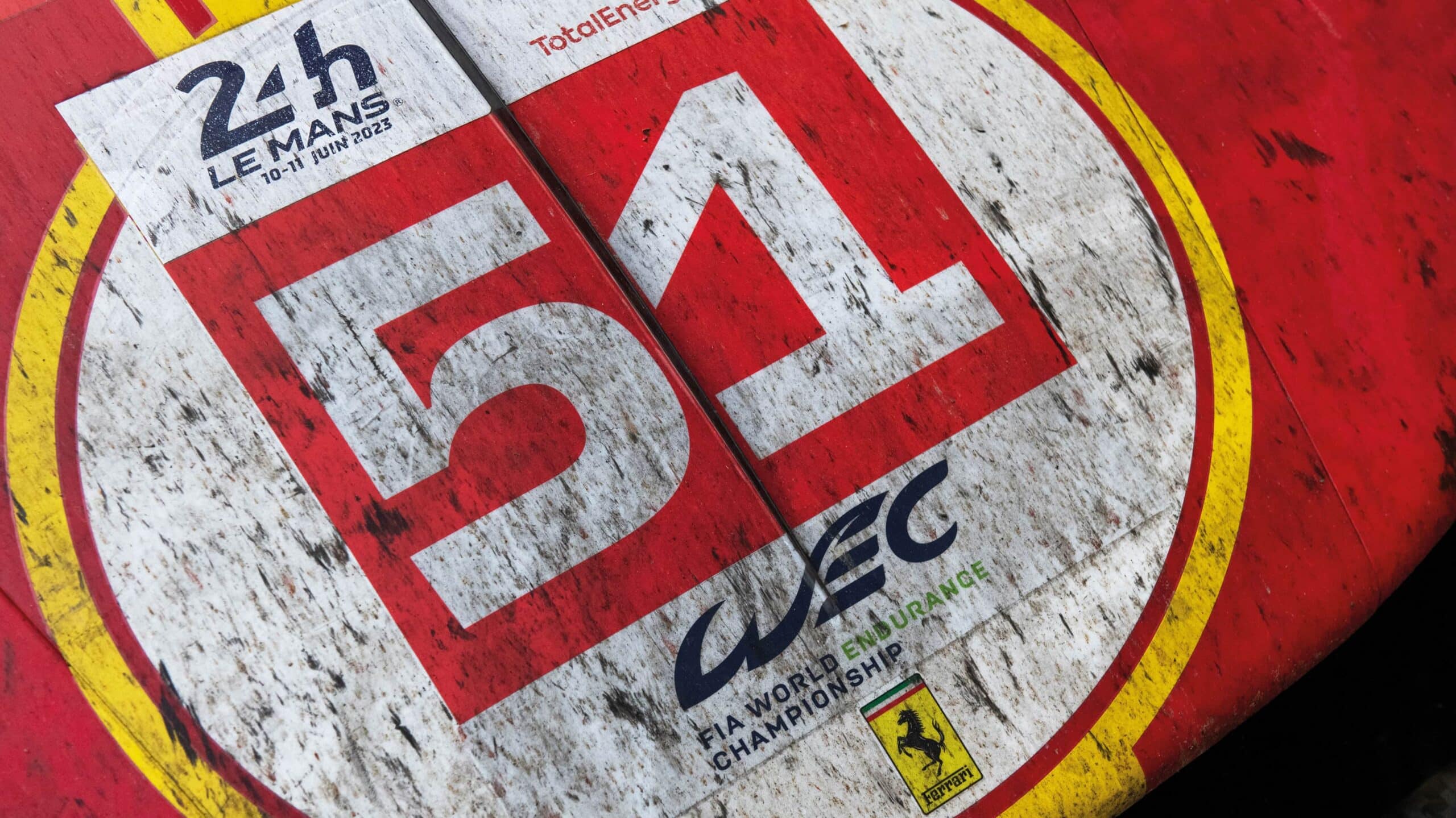 Ferrari battle scars at Le Mans