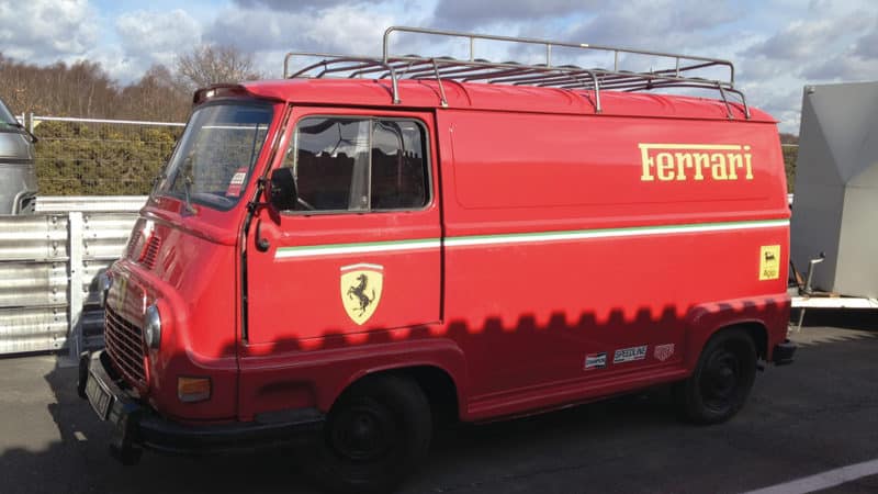 Ferrari retro team support vehicles