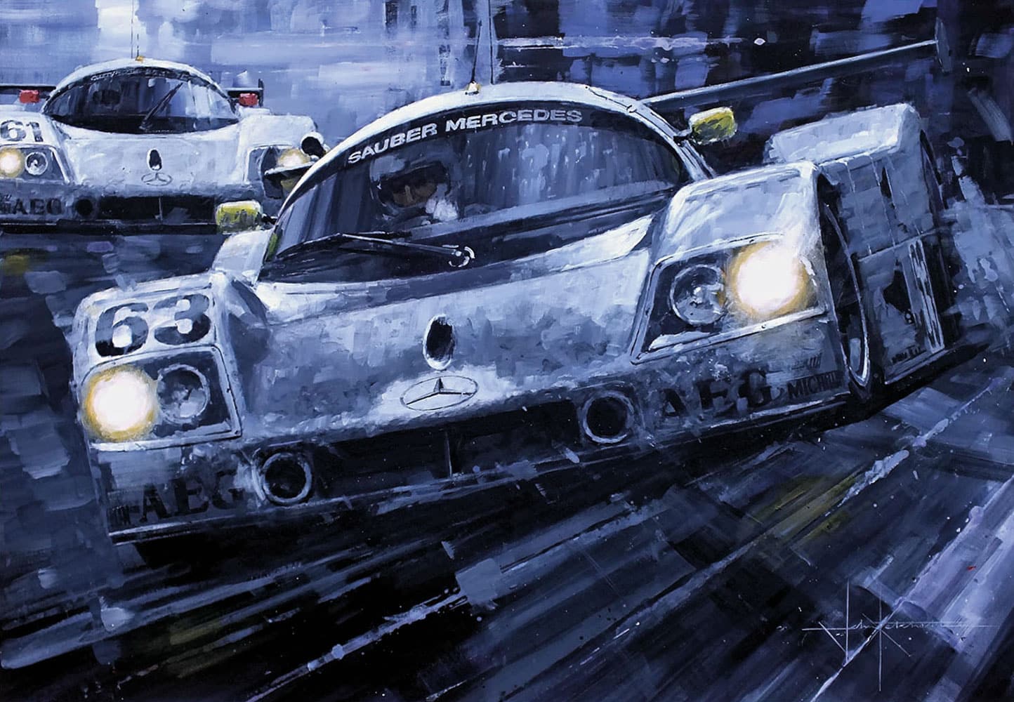 From Silver to Gold | Sauber Mercedes C9 | 1989 Le Mans 24H | John Ketchell | Original Artwork