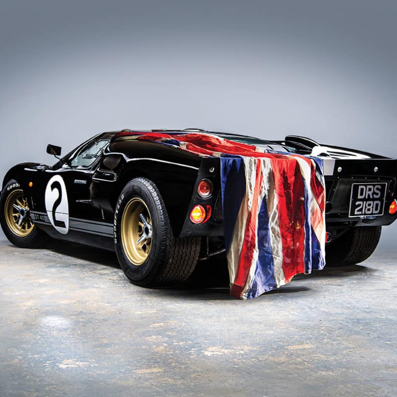 GT40 Back view with Union Jack