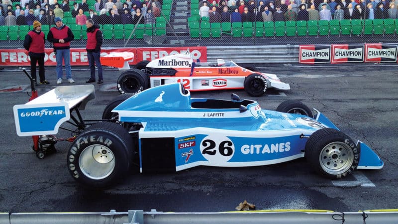 Jacques Laffite Ligier and Jochen Mass McLaren