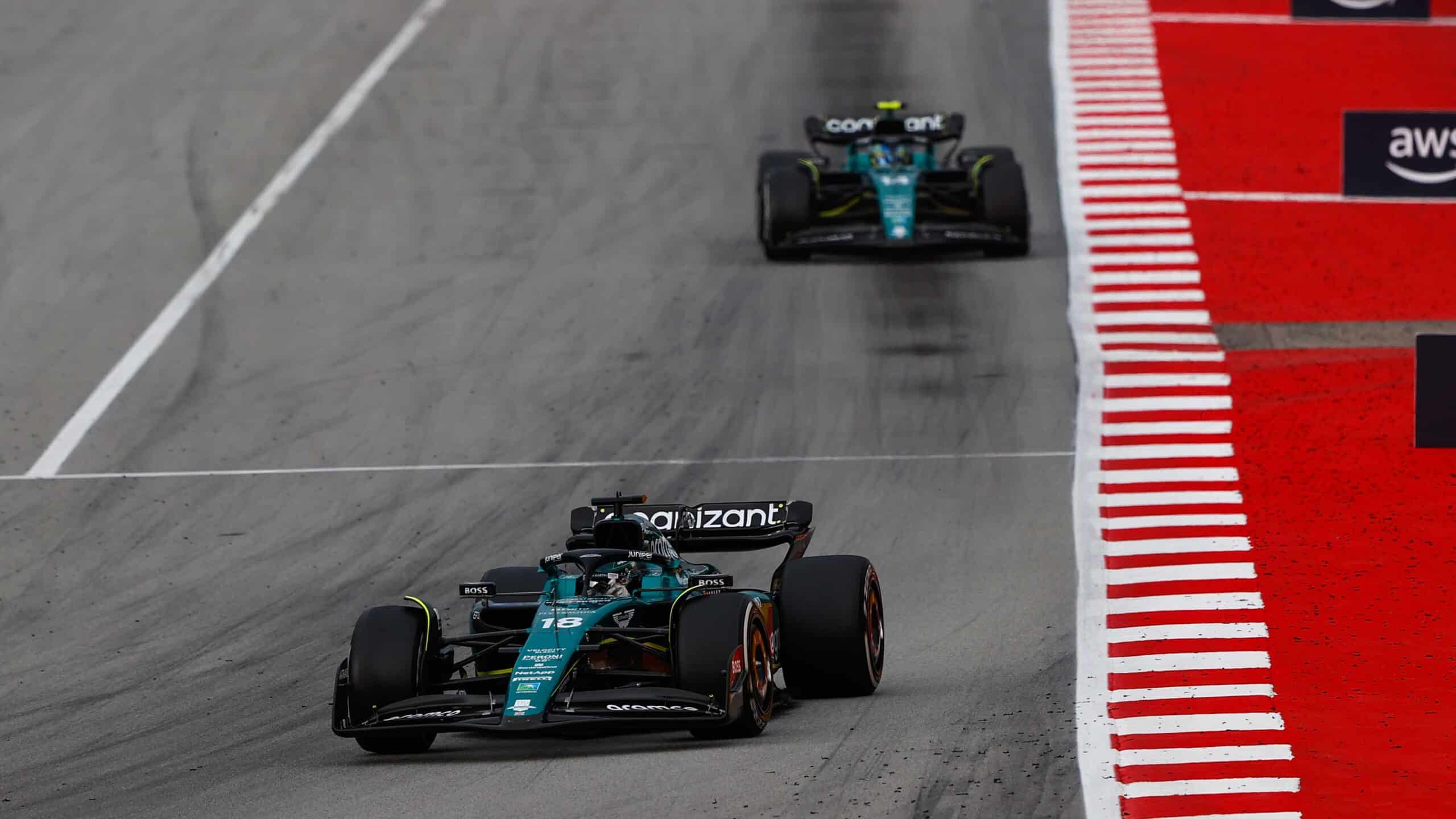 Lance-Stroll-ahead-of-Fernando-Alonso-in-2023-Spanish-GP