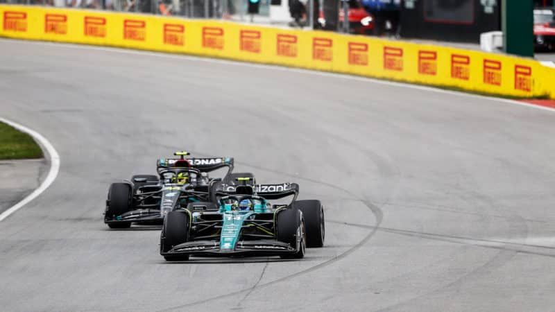 Lewis Hamilton behind Fernando Alonso in 20233 Canadian Grand Prix